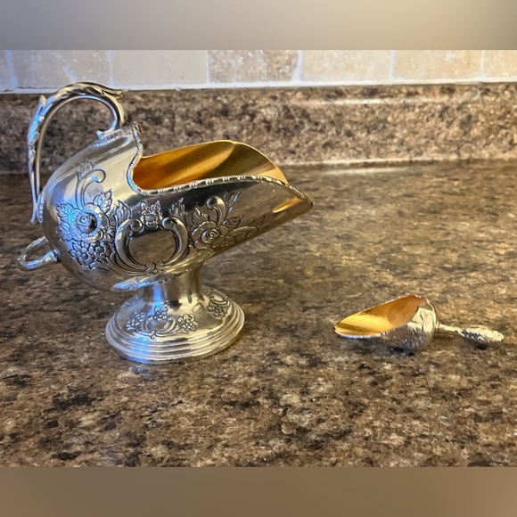 Other - Sugar Bowl Scuttle With Mini Scoop Vintage Raimond Silver plate